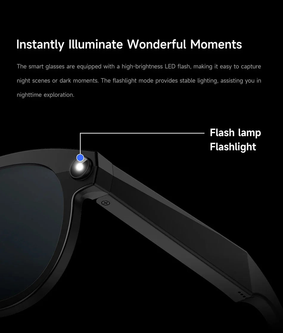 Lenovo 8K HD AI Smart Glasses Camera 1600WDual Real-time Translation Bluetooth Call Shoot Audio Video Music Play Sunglasses 2026