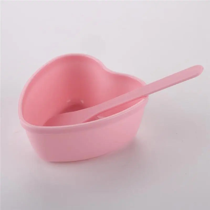 3/6 Sets Heart-Shaped Facial Mask Mixing Bowls with Scraper - Plastic DIY Skin Care Tools for Family And Salon Use
