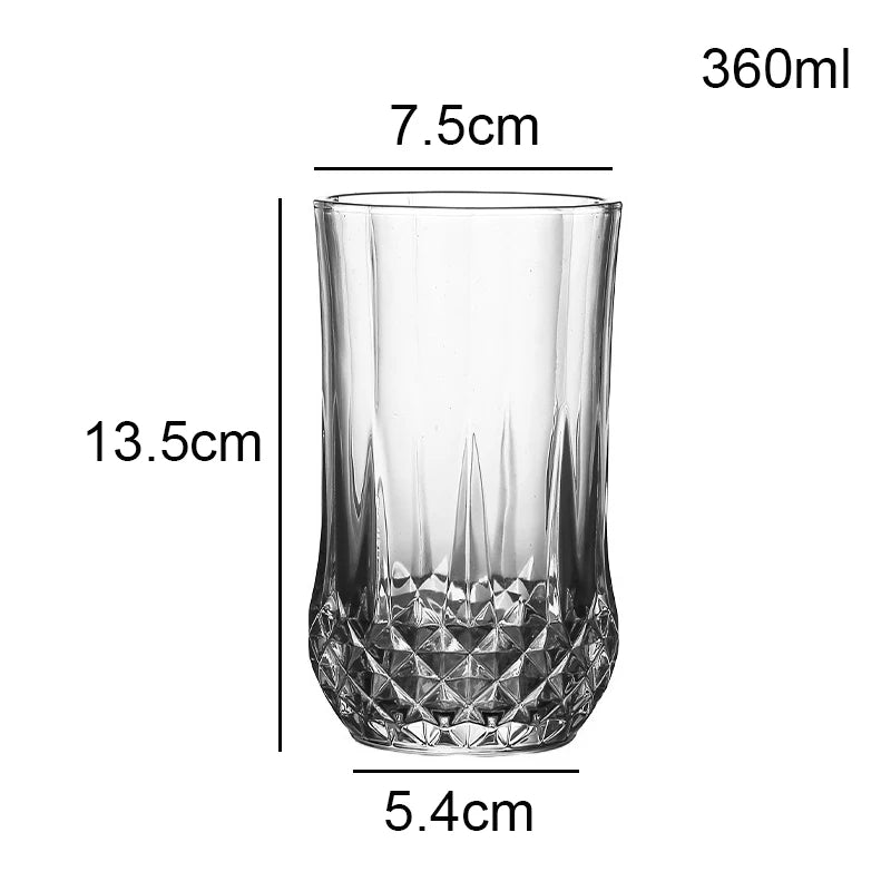 Drinkware Wine Glasses Aesthetic Cups Diamond Sculpture Tumblers Juice Glass Transparent Coffee and Tea Tableware Elegant Glass