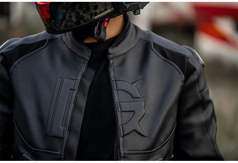 GHOST RACING Winter Motorcycle Jacket Leather Chaqueta Moto Men Waterproof Moto Suit Motorbike Riding Jacket Motocross Jacket