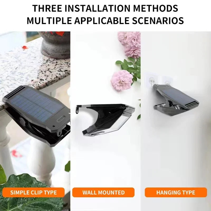 Solar Security Light Outdoor Motion Sensor Clip, Super Bright Garden,IP65 Waterproof Outside Camping Lights