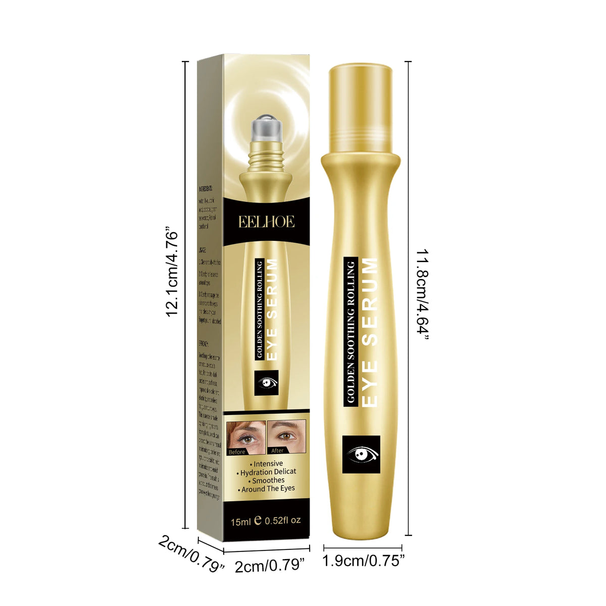 Firming Hydrating Eye Roller Serum - Targets Dark Circles, Diminishes Fine Lines, Gentle Nourishing Eye Care