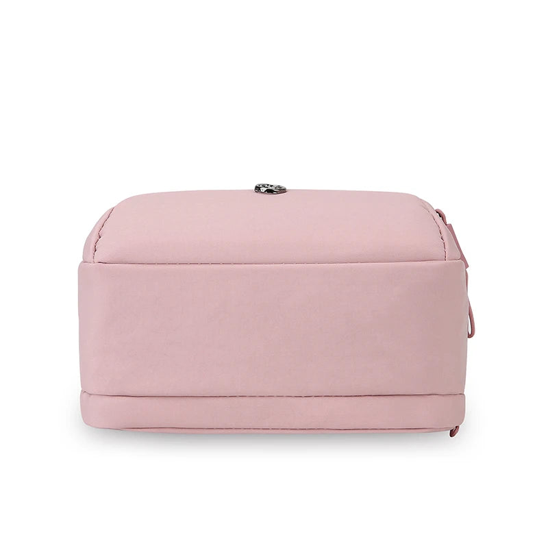 Women Nylon Handheld Bag Small Crossbody Shoulder Purse Lightweight Multi Functional Tote Casual Daily Travel Solid Color Black