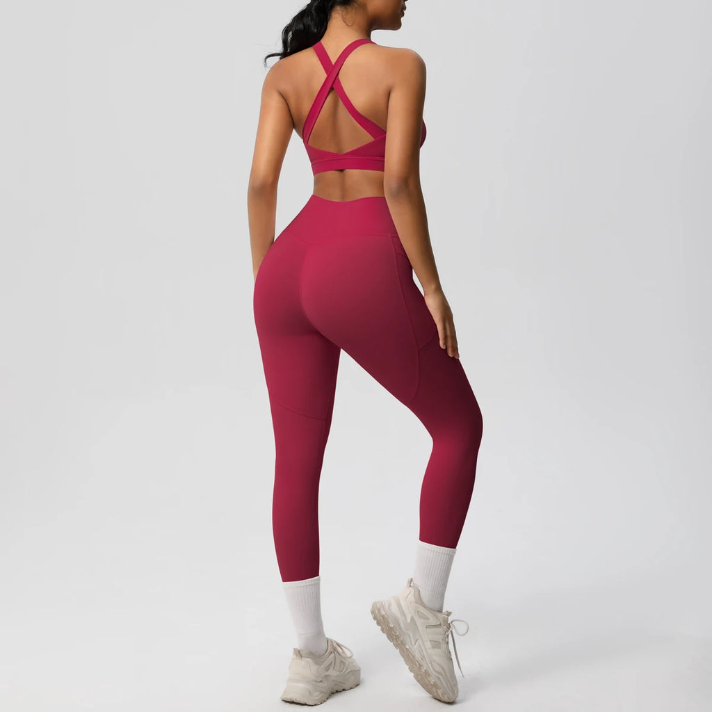 Yoga Suit Sports Set Womens Sportswear Sports Women's Yoga Bra Tummy Control Slimming Booty Leggings Women's Tracksuit