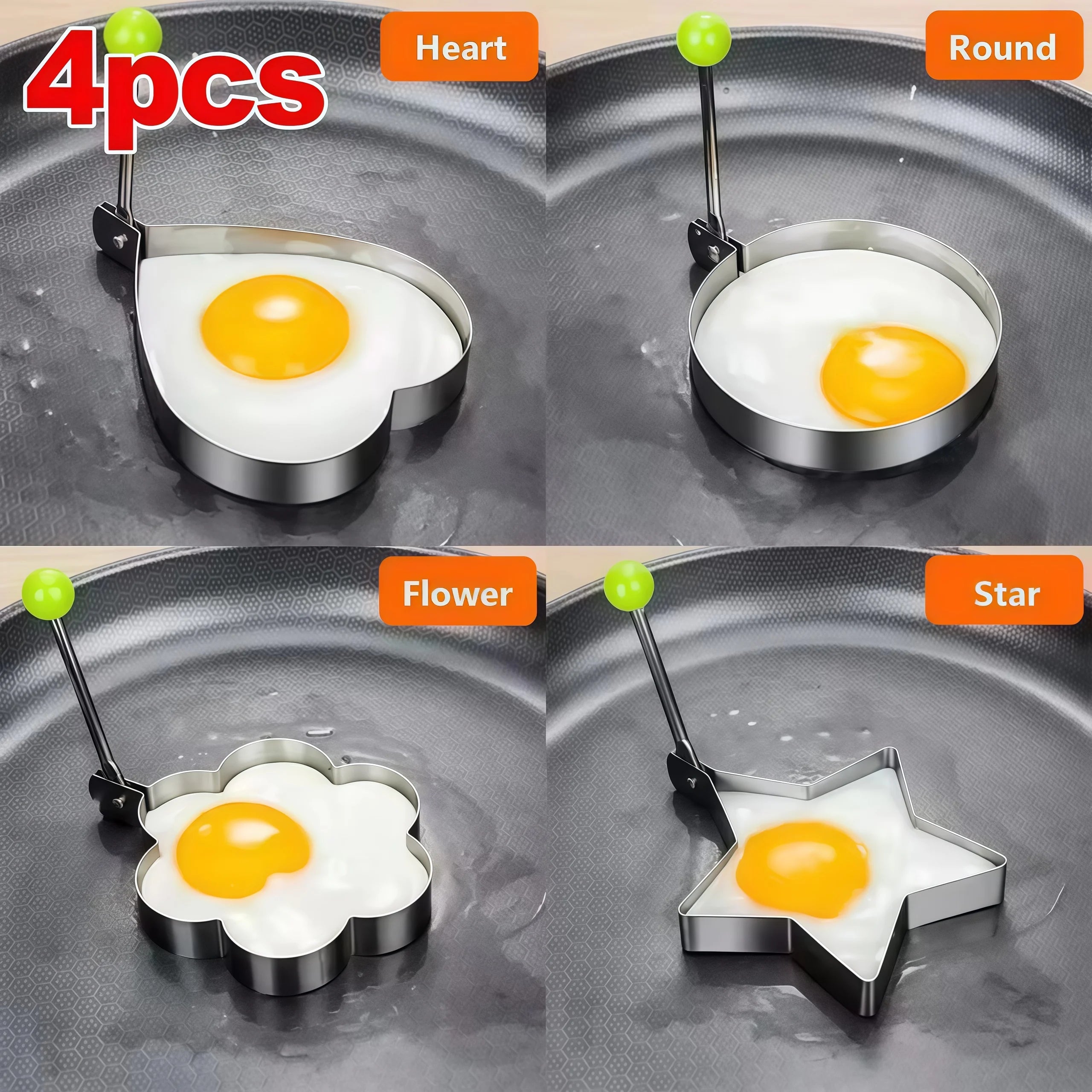 1/4/5PCS Stainless Steel Omelette Forming Machine Mold Breakfast Baking Pancake Mold Baking Cooking Kitchen Gadgets