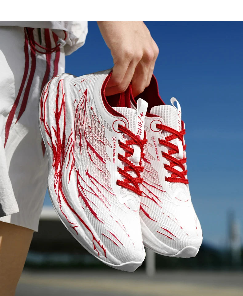 Fluorescence Running Shoes CarbonBoard Marathon Men Sports Breathable Women's Comfortable Athletic Sneakers Soft Wear Resistant