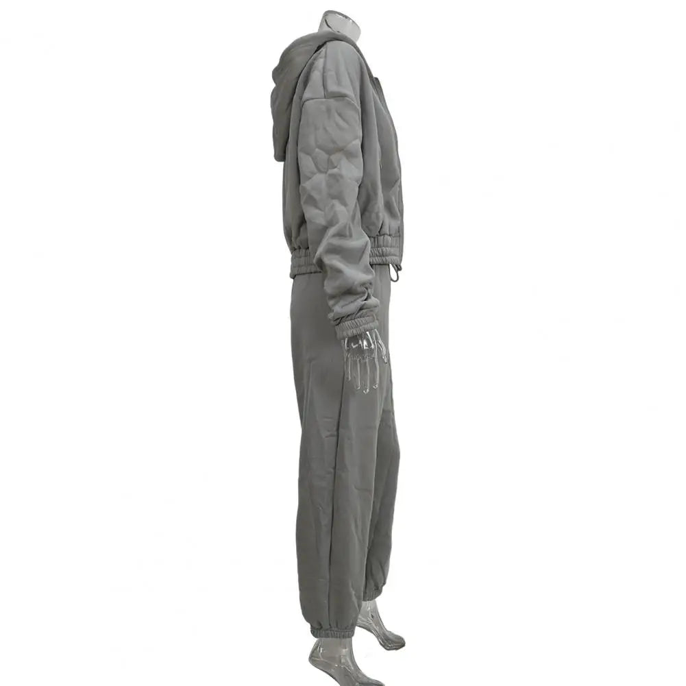 3 Piece Sweatsuits Set for Women Fleece Zip Up Hoodie Sweatshirt Tank Top Jogger Sweatpants Set Fall Casual Tracksuit Outfits