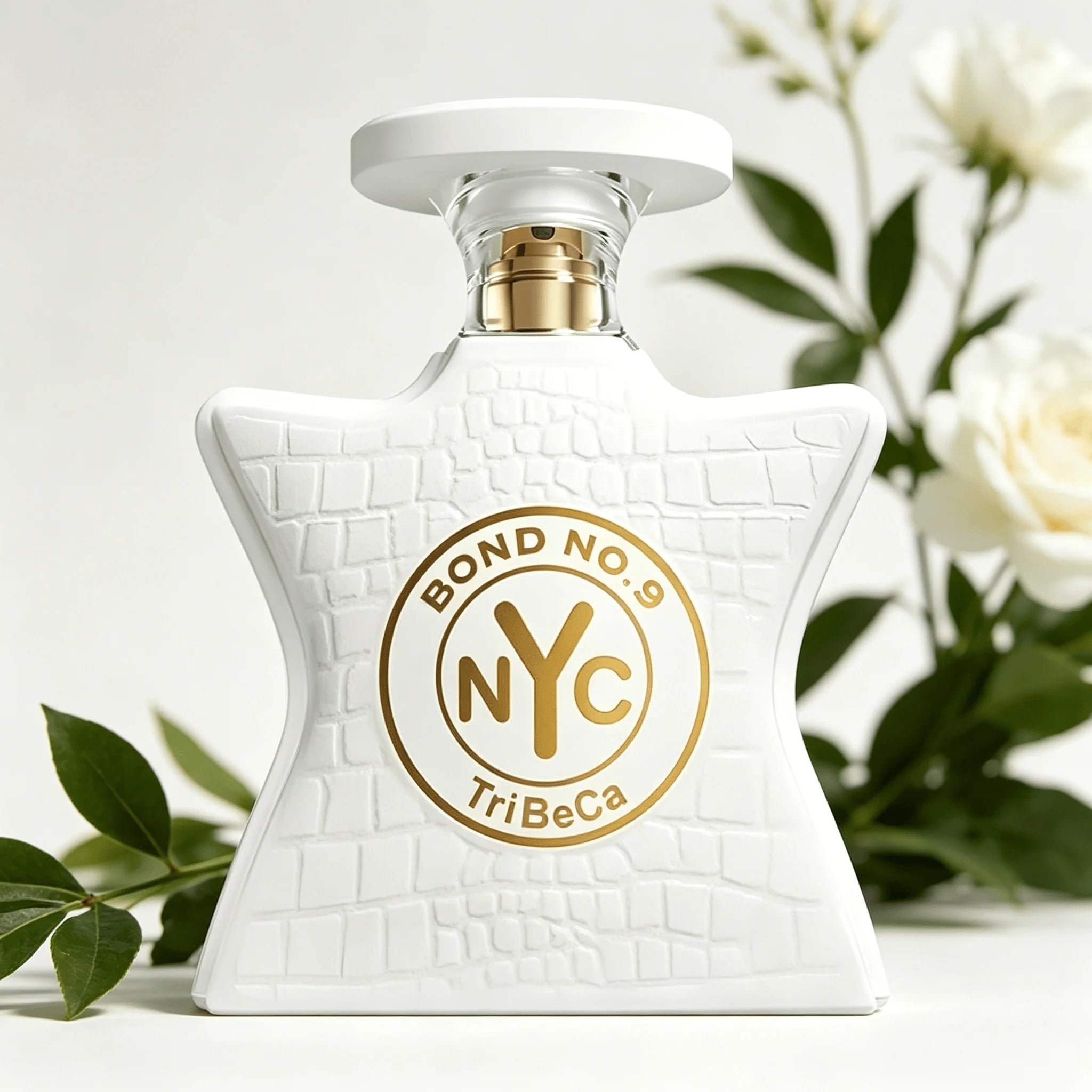 Bond No.9 NYC TriBeCa EDP Perfume For Unisex Crisp White Jasmine Floral Citrus Soft Musk Aroma Long Lasting Matte White Croc Embossed Star Shaped Bottle With Gold Nozzle Daily Dating Wedding Present