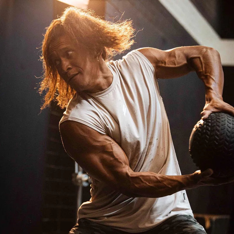 Summer Fitness Sports Tank Top Men's Breathable Loose Fit Training Sleeveless T-shirt Quick Drying vest male Fitness Clothing