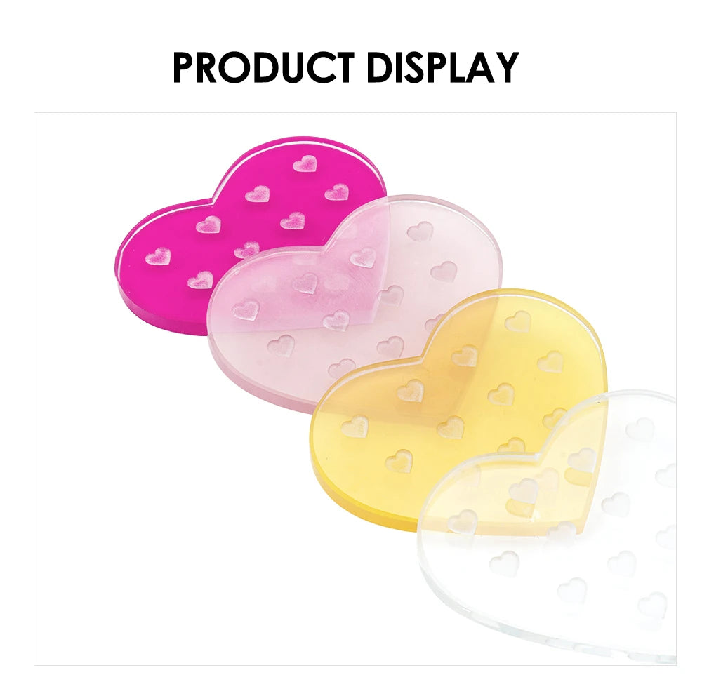 NATUHANA Color Heart Glass Gasket Eyelash Glue Stand Holder Pad Eyelashes Extension Adhesive Pallet Paste Glue Pad Makeup Tool