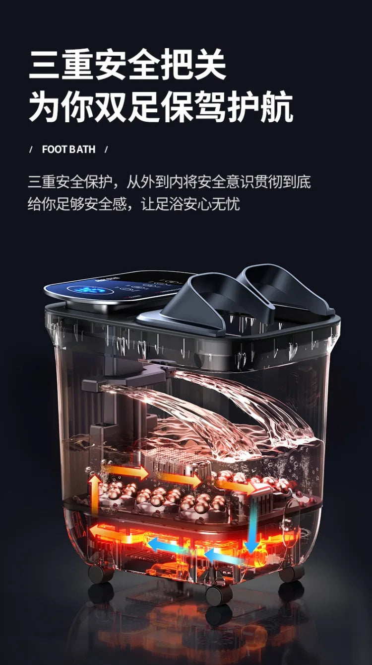 220V AUX Electric Foot Spa Bath Massager with Heating and Constant Temperature Automatic Home Use Deep Bucket WDC