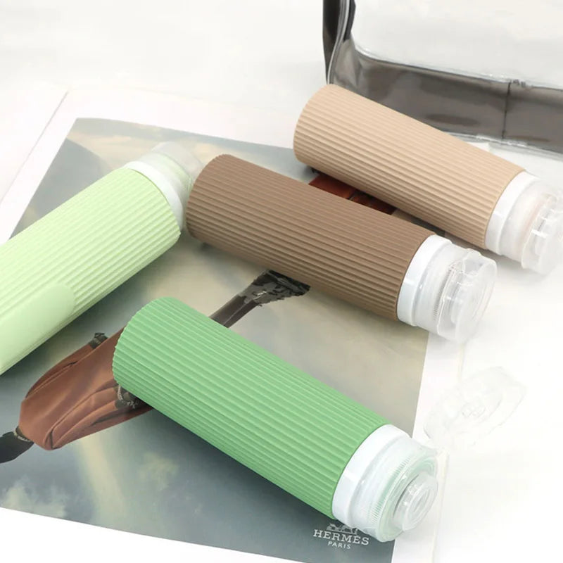 4pcs 100ML Silicone Travel Bottles Accessories Portable BPA Proof Squeezable Size Free Sets Leak Proof Travel Size Split Bottle