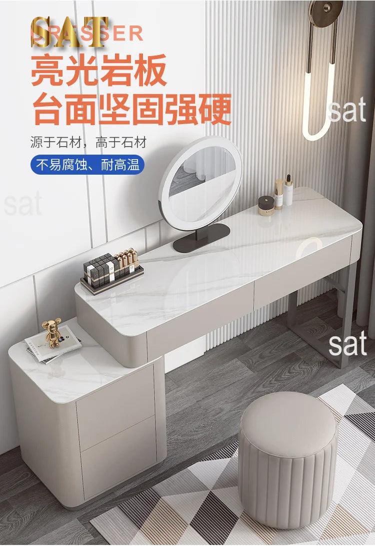 Modern Vanity Table with Mirror & Storage