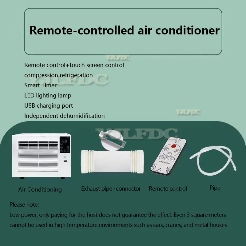 Car 110-220V Portable Air Conditioner Energy Saving 280W Mini Mobile AC with Remote Control for Home Dorm Office Camping Caravan