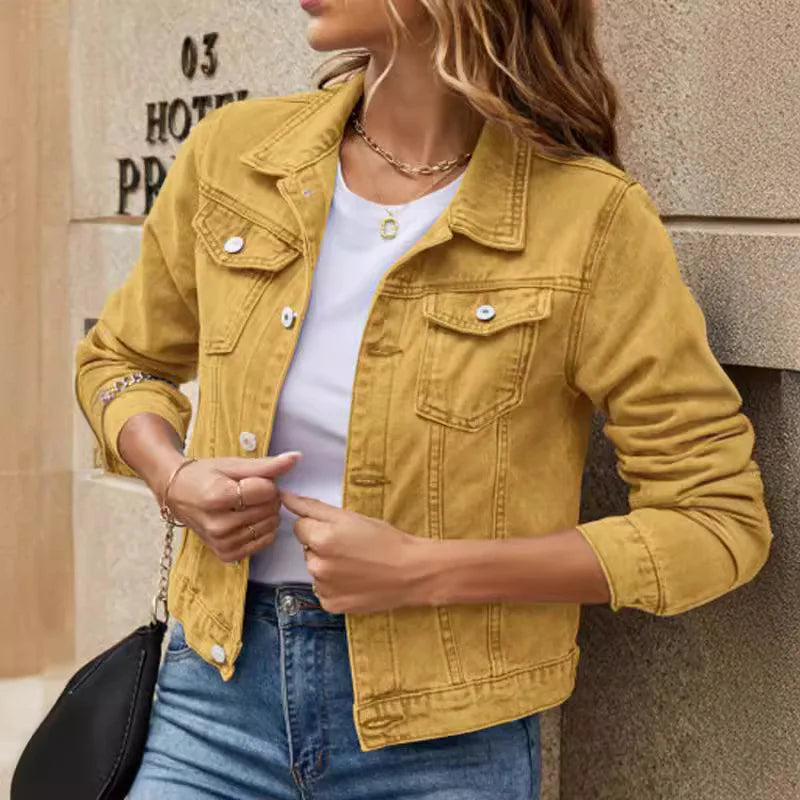 2025 Fashion Slim Fit Lapel Denim Jacket Europe and America
