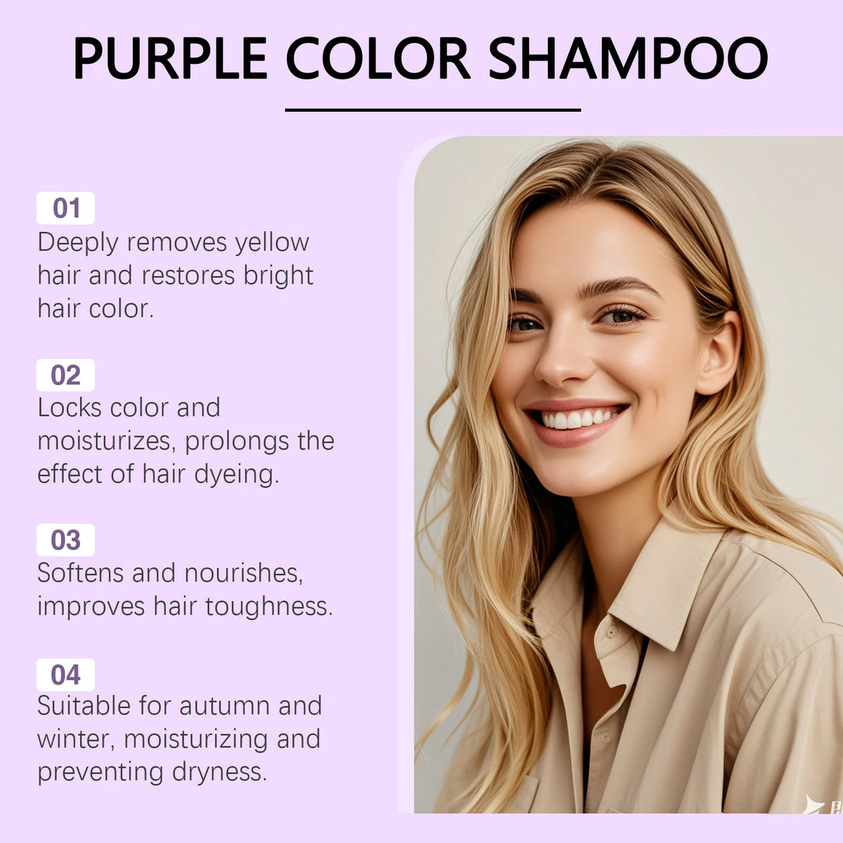 Purple Color Hair Mask Dyed Hair Lock Hair Color Repair Damaged Hair Smooth Cleansing Naturalc Gentle Nonirritating Hair Care