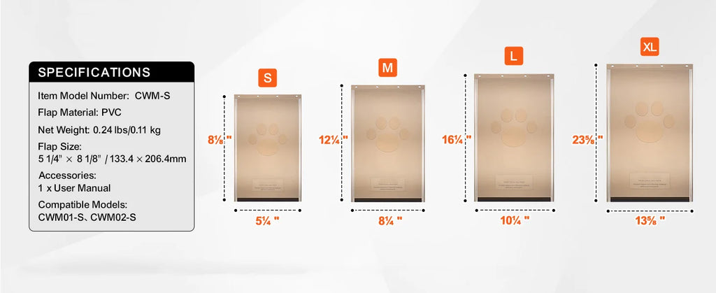 SucceBuy Pet Door Replacement Flap Compatible Flap Pet Doors Magnetic Strip Weather-proof Thickened PVC Replacement Flap