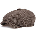 Retro spring and autumn casual wool British octagonal hat men's duck tongue Hat Beret men's autumn and winter women's daily chil