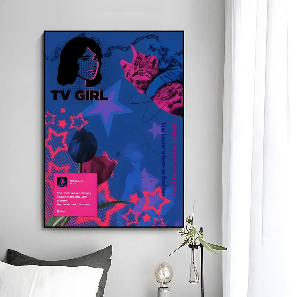 t-TV Girl Poster Wall Art Print Decorative Mural Home Decor Gift Unframed