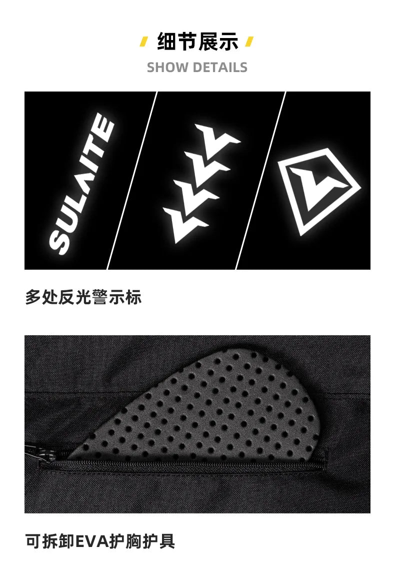 SULAITE Summer Motorcycle Jacket Suit Breathable Riding Gear Protective Racing Coat Motorbike Equipment for Men
