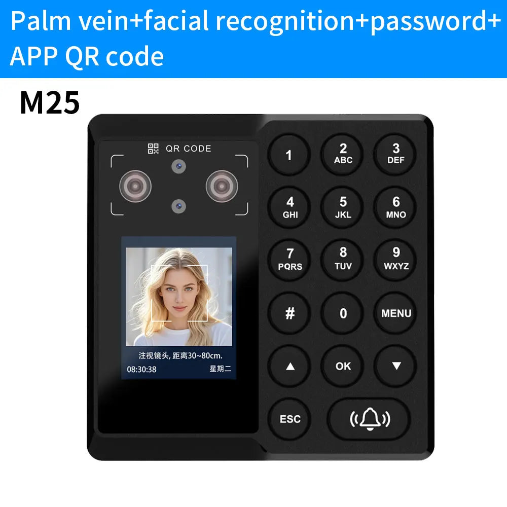 Palm Vein Face Recognition Access Control System Employee Attendance Machine Fingerprint Unlocking RFID Card