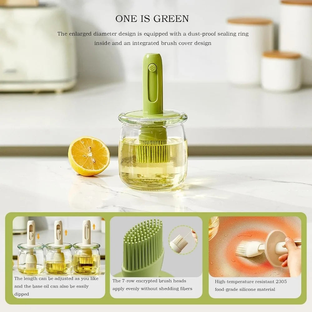 Cooking Oil Dispenser， Lightweight Vinegar Bottle Detachable Brush Cooking Tool Sauce Storage Holder Kitchen Gadgets For