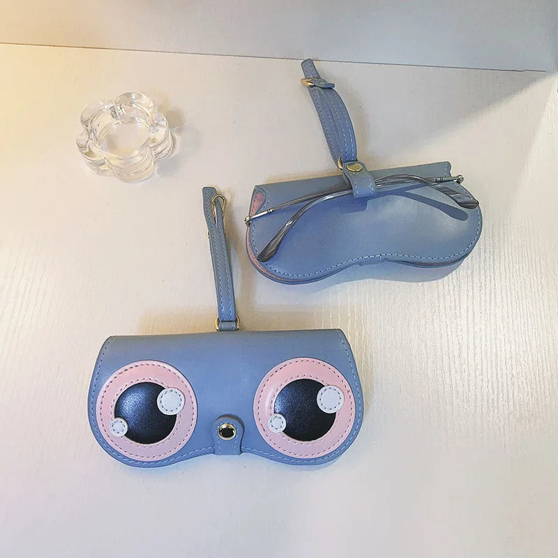 ins cartoon cute glasses case portable men and women sunglasses myopia glasses organizer bag protective sleeve glasses bag charm