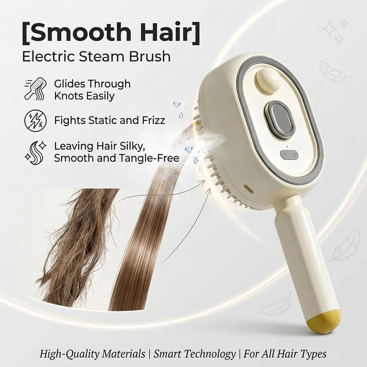 Electric Steam Hair Brush Comb&Mist Function Simultaneously Stronger Ion Technology Less Breakage No Residue for Beautiful Hair