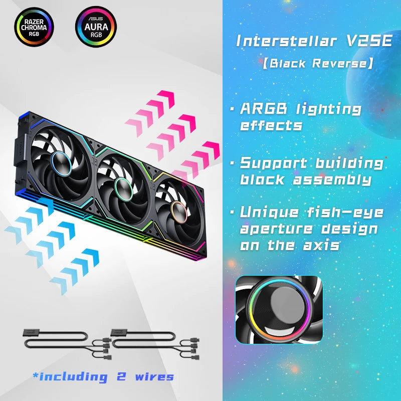 Jungle Leopard V2 SE 120mm Reverse Fan ARGB PWM PC Case Fan with Hydraulic Bearing White Spliceable Low Noise