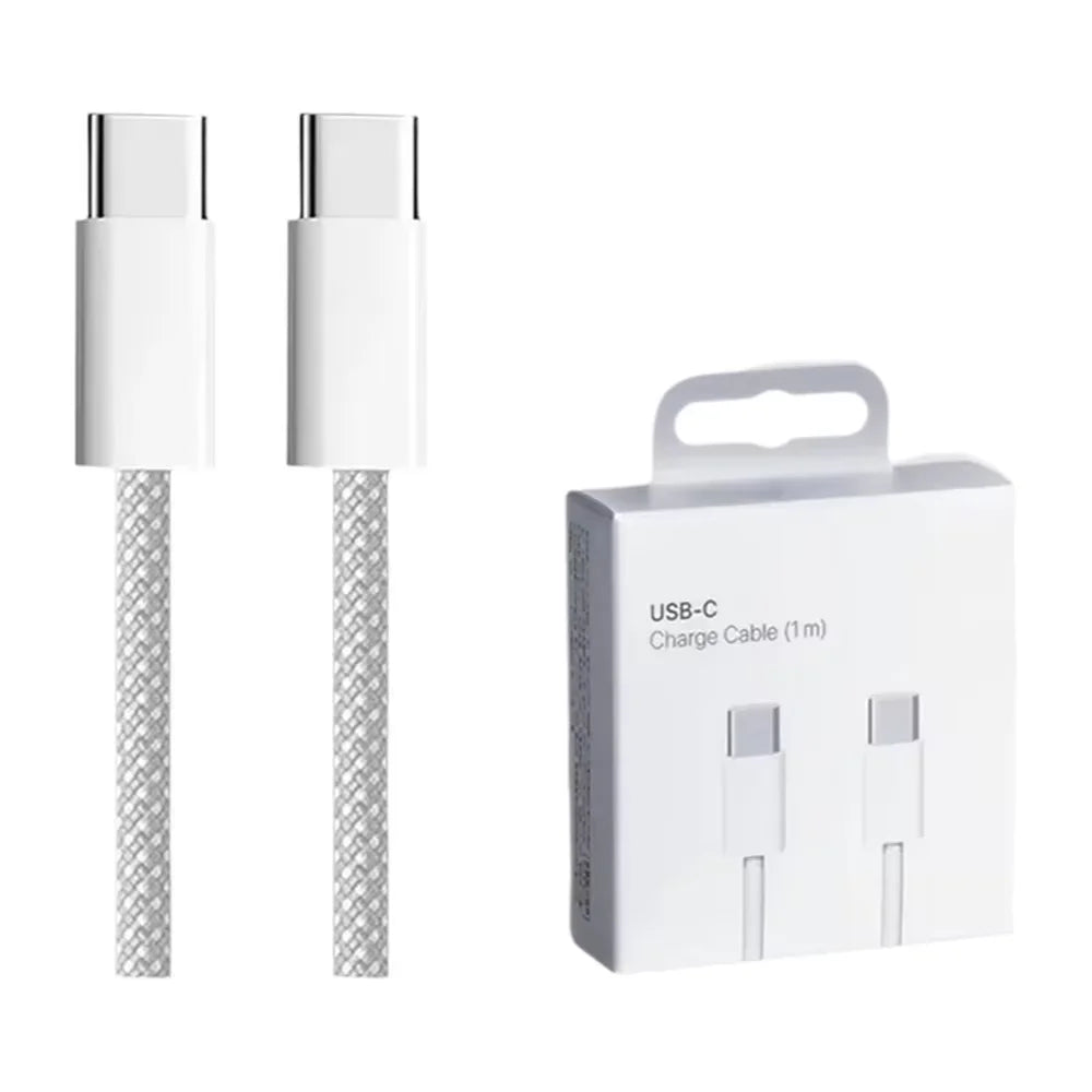 PD 60W Dual USB-C Fast Charging Braided Cable For iPhone 15 16 Pro Max 15 16 Plus Type C to Type C Quick Charger Cable With Box