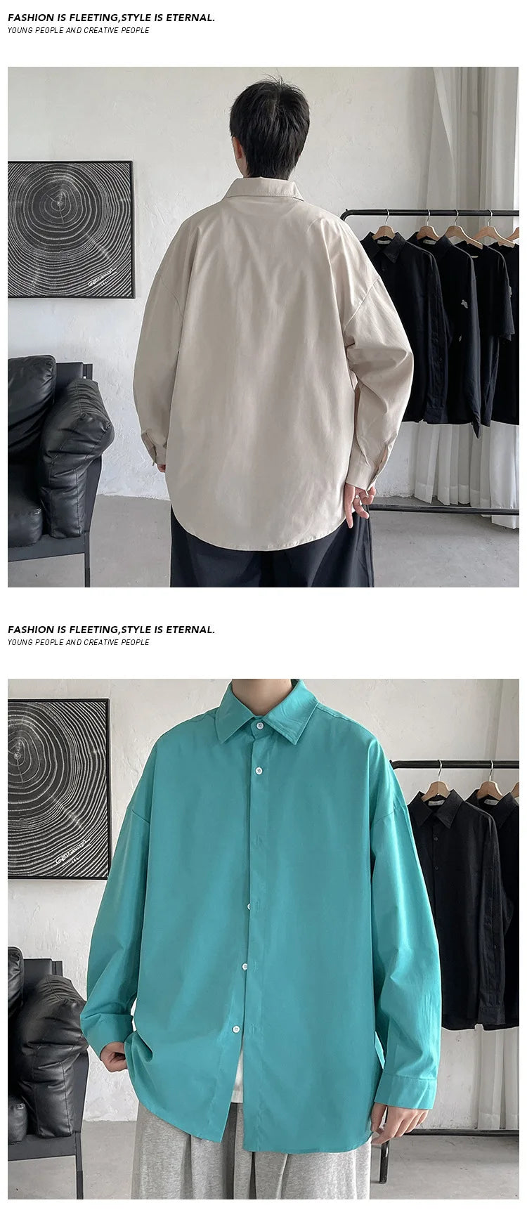2025 Men Oversize Shirts Spring Long Sleeve Preppy Shirt Unisex Woman Casual Street Fashion Blouses Streetwear Men Clothing
