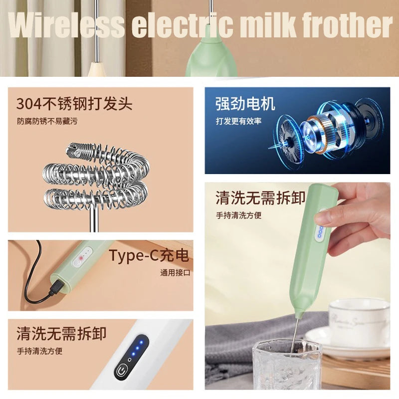 good Electric Milk Frother Handheld Egg Beater Foamer Coffee Maker Electric Blender Mixer Mini Portable Blender Kitchen Tool