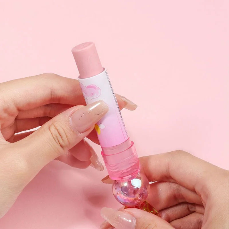 1 Piece Cute Kawaii Crystal Rabbit Lipstick Rubber Stationery School Office Supply Creative Novelty Pencil Eraser Novelty Pretty