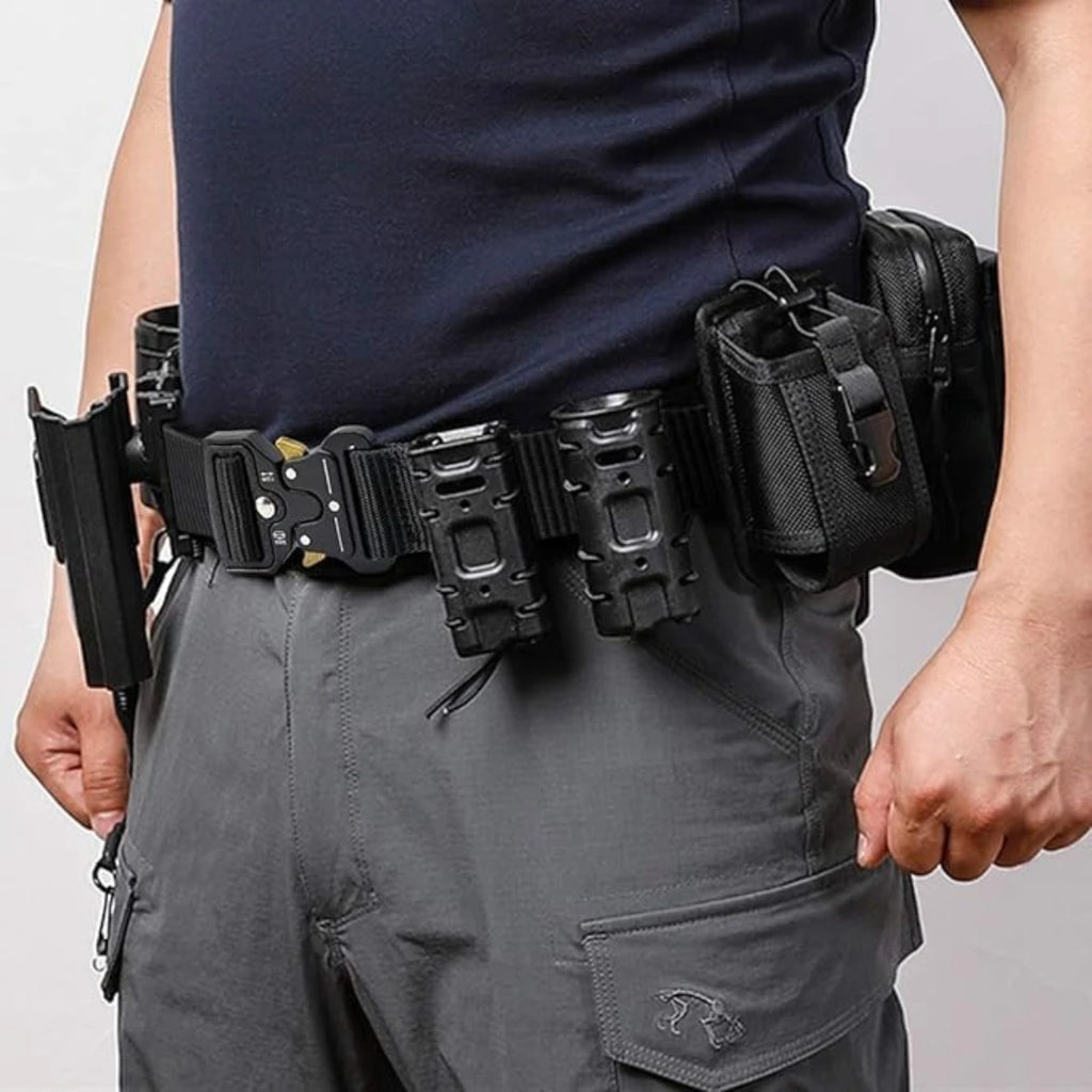 Red Ears Plastic Buckle Tactical Belt Men'S Multifunctional Military Fan Canvas Belt Outdoor Faux Nylon Training Waist Belt