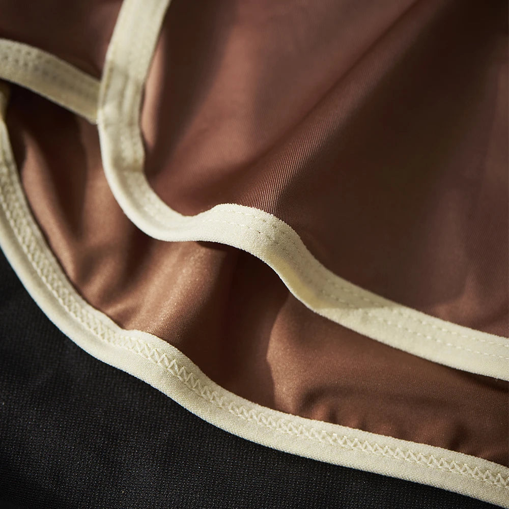 3PCS/Pack Luxury Solid Satin-like Boxer Man Cool 10A Antibacterial Silk U-shape Pouch Men's Panties High Elastic Wais Underpants