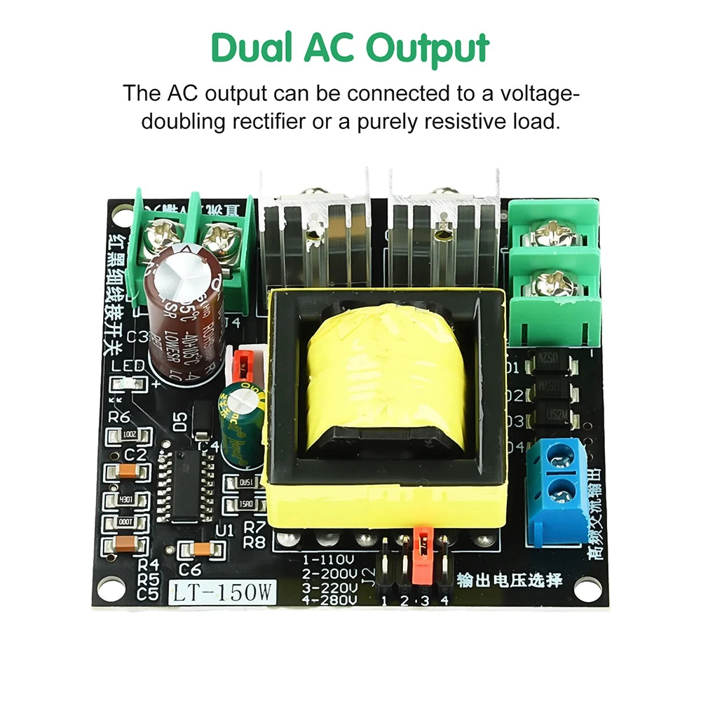 Inverter DC 12V to 110V 200V 220V 280V 150W DC-AC Module Inverse Converter Booster Module Voltage Power Regulator Power Supply