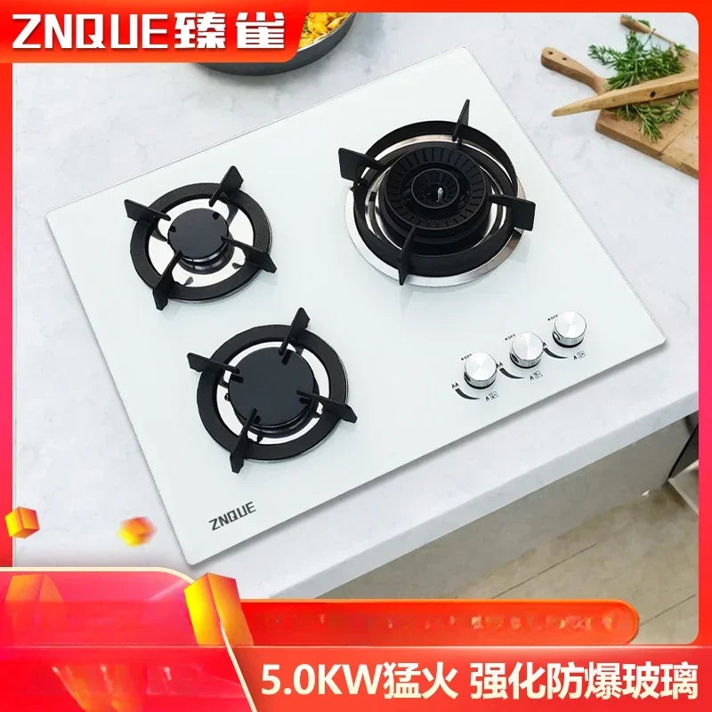 3-Burner Stainless Steel Gas Hob European Style Built-in Natural Gas Kitchen Stove