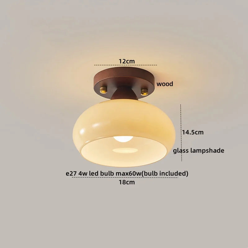 IWHD Walnut Copper LED Ceiling Lights Decoration Aisle Corridor Living Room Light Home Lighting Modern Ceiling lamp Luminaria