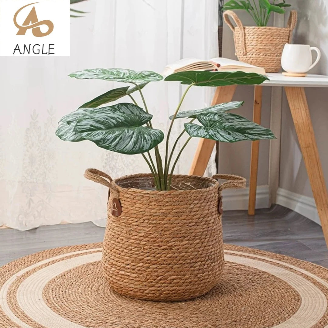 Natural Wicker Planter Basket  Flower Pot Home Garden Rattan Basket Straw Flower Basket 20/25/30CM