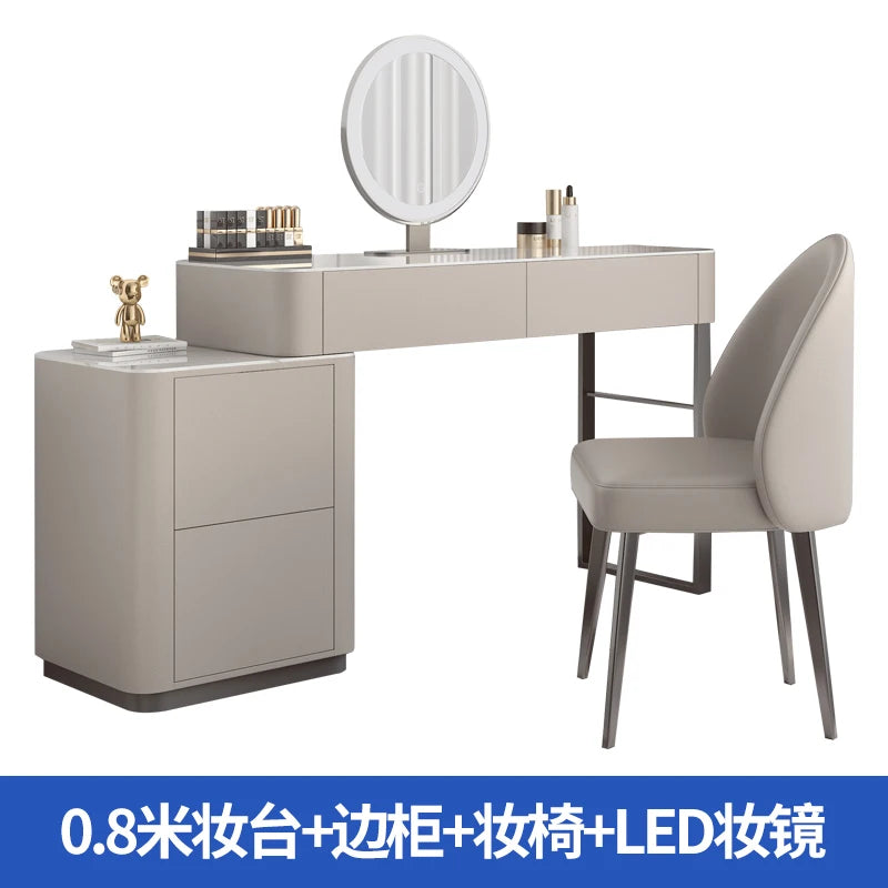 Modern Vanity Table with Mirror & Storage