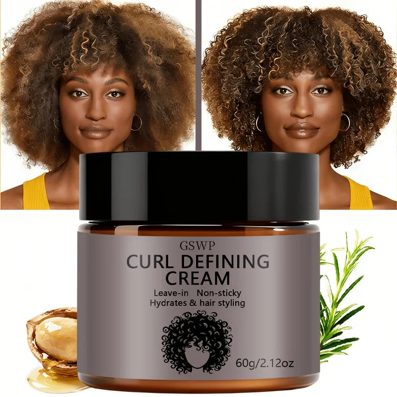 GSWP Curl Defining Cream. Contains Argan Oil. Sets Curls and Creates Perfectly Defined Waves. Controls Frizz. 60/120g