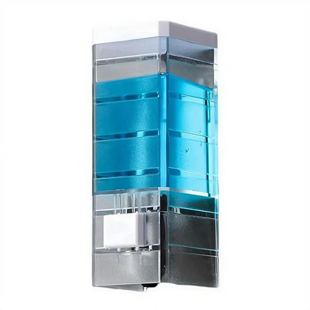 No Drill Wall Mounted Manual Press Soap Dispenser Transparent Soap Bottle Shampoo Dispenser for Bathroom Shower   JJ1587