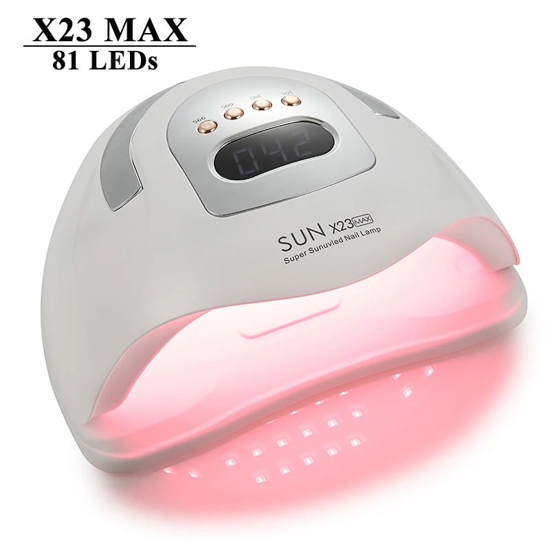 SUN X27MAX New 81LEDs UV LED Nail Lamp Powerful Nail Dryer for Gel Polish Professional Nail Art Manicure Lamp for Home and Salon