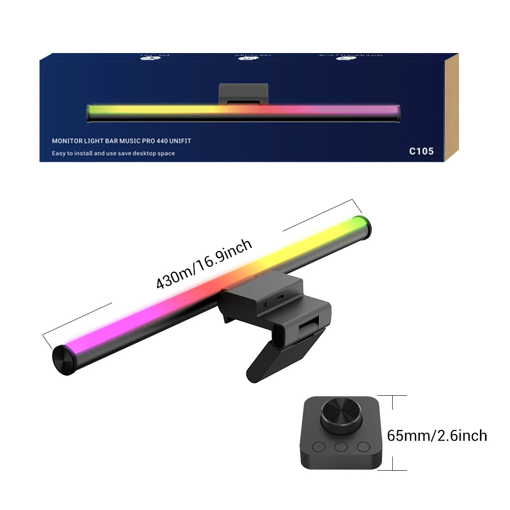Smart RGB Monitor Light Bar Led Lights Wifi Dimmable Setup Gaming Room Decor Lightbar PC Screen Hanging Remote Control Desk Lamp
