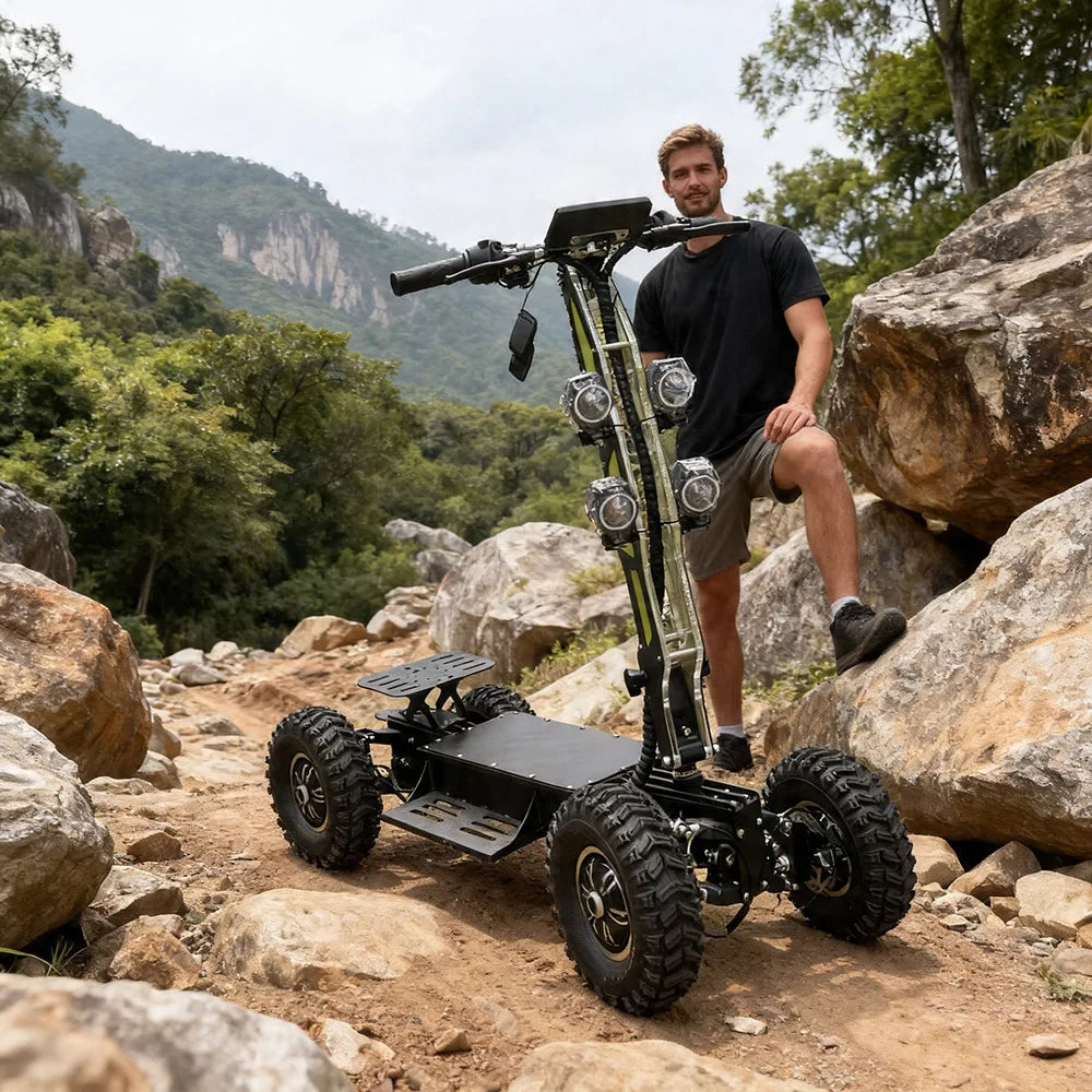Four-wheel electric scooter high-speed dual-drive patrol car foldable