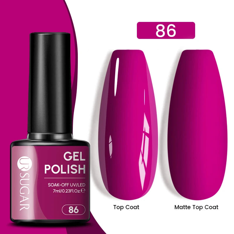 UR SUGAR 7ML Valentine’s Day Gel Nail Polish 107 Colors Classic Black Red Glitter Semi Permanent Autumn Soak Off UV Gel Varnish