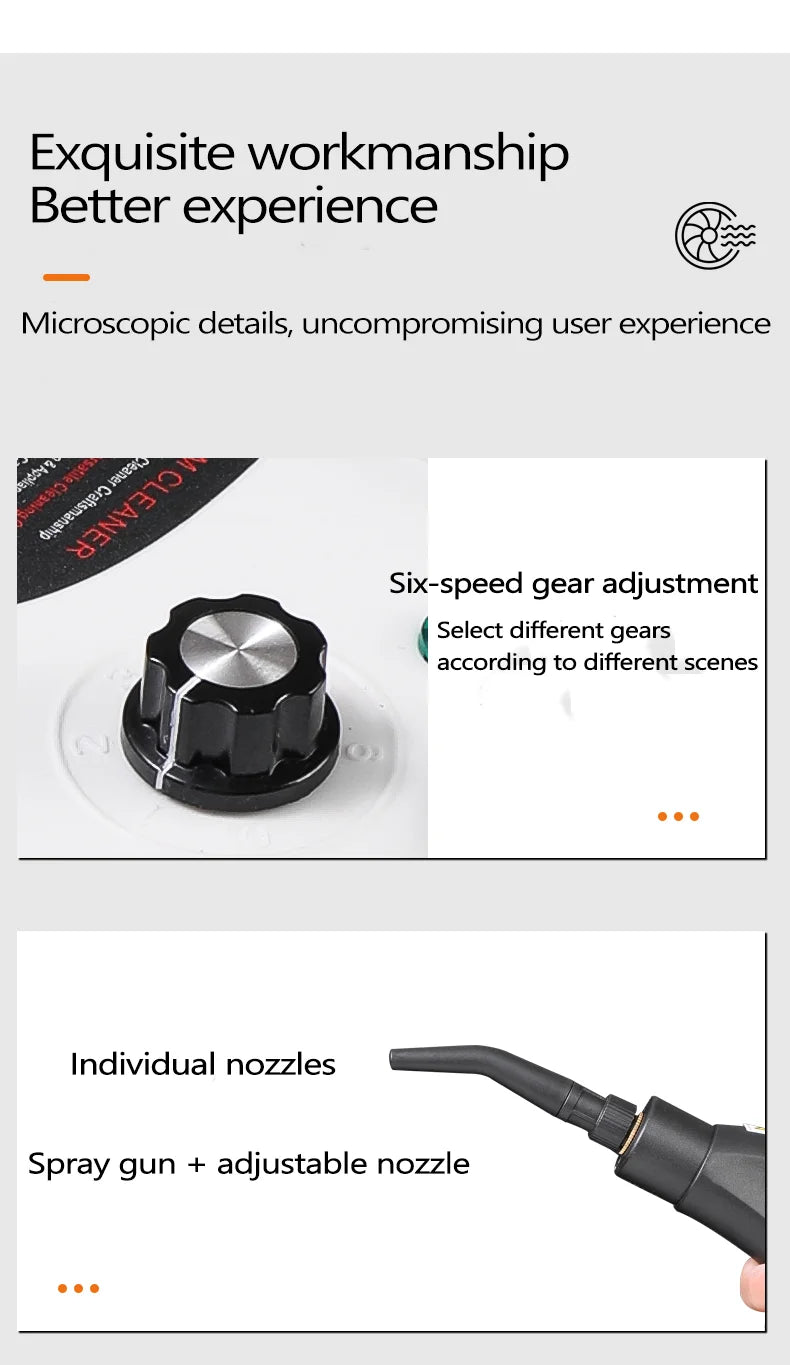 Home Steam Cleaning Machine 2500W Power 3BAR High Pressure 15s Quick Steam Generation 6‑Gear Steam Adjustment 1200CC Transparent Water Tank for Kitchen Bathroom Glass Tile Car Interior Complete Accessory Kit