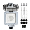 Waterproof Outdoor Socket,Double Power Outlet with Protective Cover ,Dustproof Windproof Socket,Wall-Mounted Garden Power Outlet