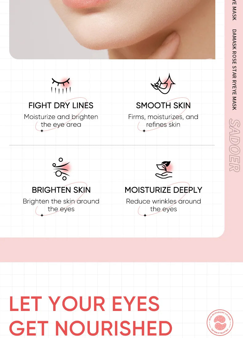 60 Pieces of Rose Starry Sky Collagen Eye Mask, Anti-Dark Circles, Anti-Eye Bags, Moisturizing and Firming Eye Patches, Eye Skin Care