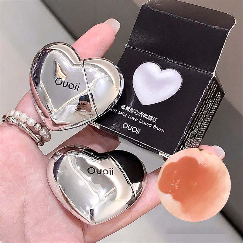 Lavender Matte Liquid Blush Velvet Heart Strawberry Peach Face Pigment Lasting Beauty Natural Cheek Tint Cream Blush Makeup